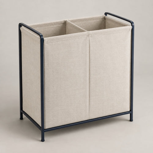 Dual-Compartment Laundry Hamper: product view (concept preview; supplier design unconfirmed)