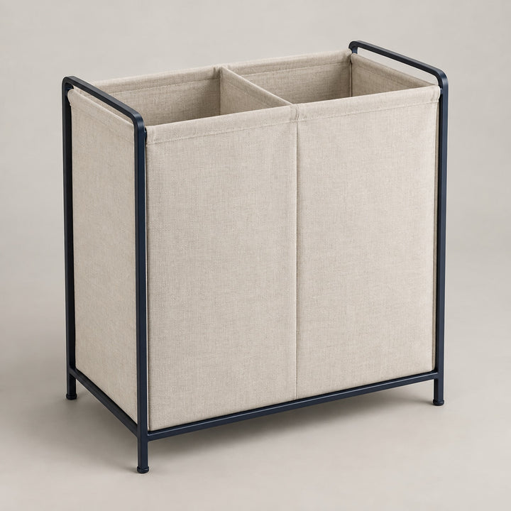 Dual-Compartment Laundry Hamper: product view (concept preview; supplier design unconfirmed)