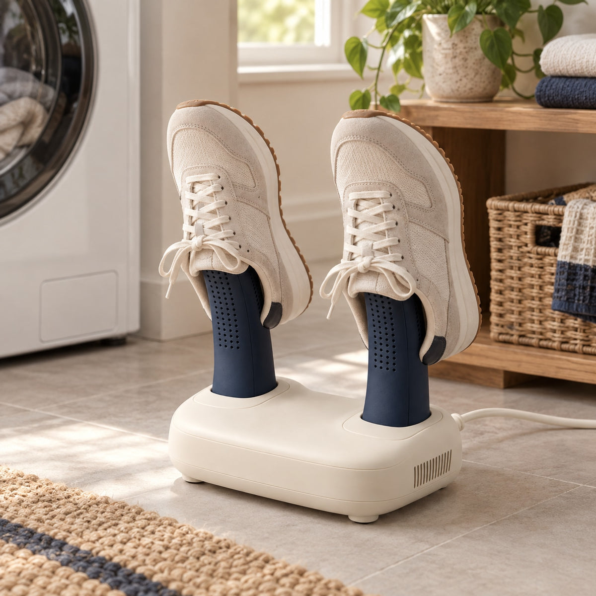 Electric Shoe & Boot Dryer: in-use setting (concept preview; supplier design unconfirmed)